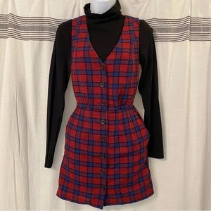 Urban Outfitters Plaid Wool Button-up Dress